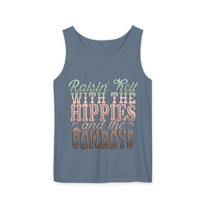 Raisin' Hell with the Hippies and Cowboys Tank Top