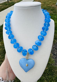 Bluebell Heart Beaded Necklace