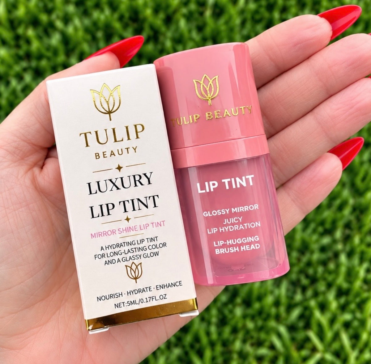 Tulip Beauty Luxury Lip Tint – Cruelty-Free Long-Lasting Mirror Shine Lip Stain