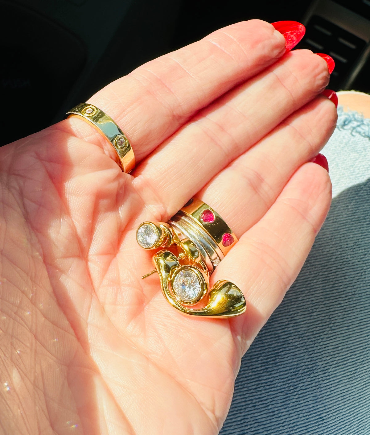 Celeste Crystal Ear Jacket Earrings-Gold