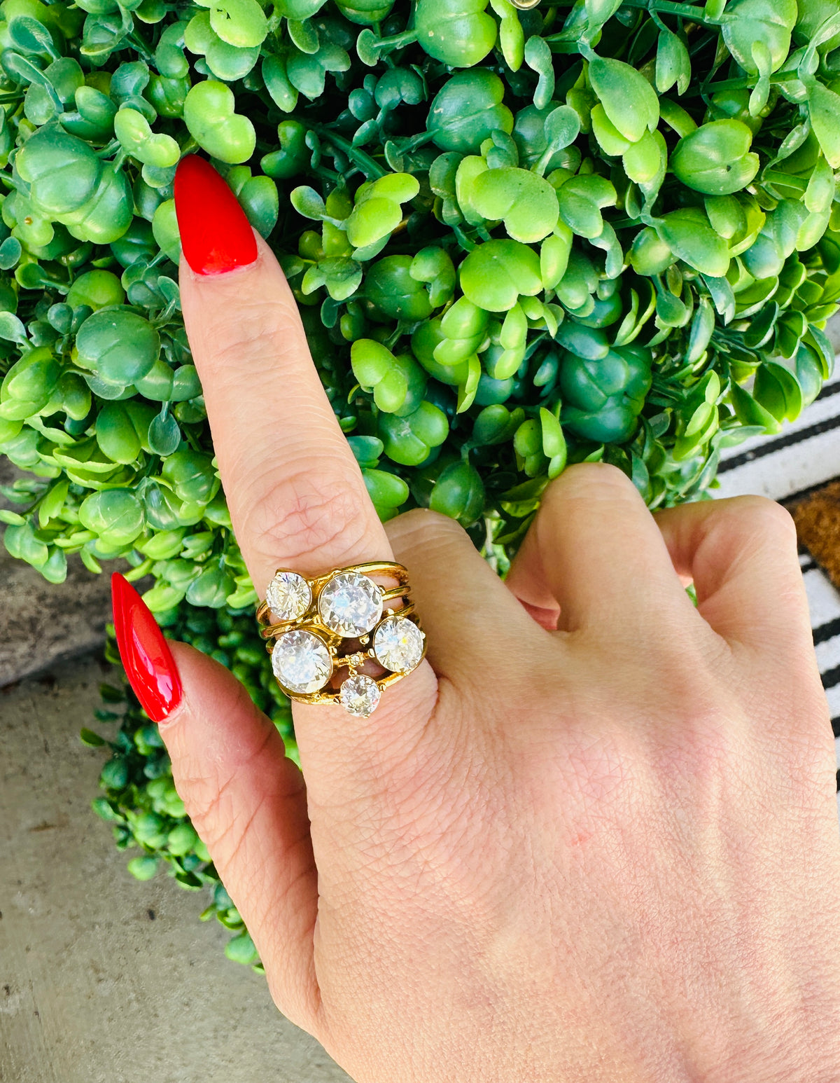 The Millionaire Waterproof Crystal Statement Ring