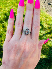 Faith & Grace Mixed Metal Cross Ring