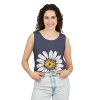 Sunburst Splash Tank Top — Yellow Artistic Paint Splotch Tee