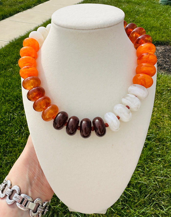 Citrus Tortoise Beaded Statement Necklace