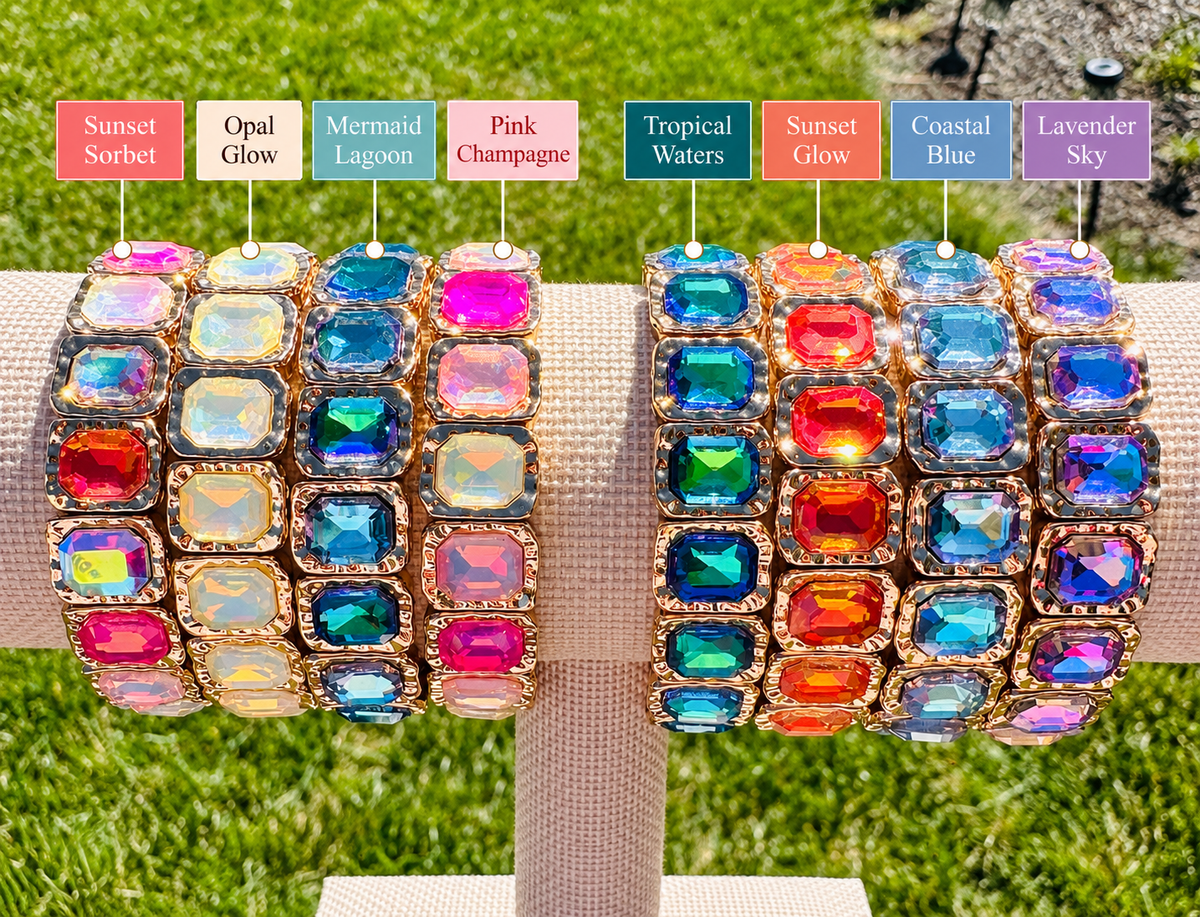 Prism Pop Crystal Stretch Bracelet | Multiple Colors