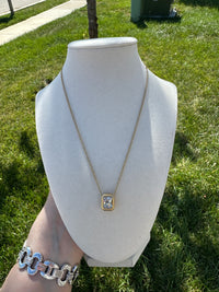Valencia Waterproof Emerald Cut Crystal Necklace