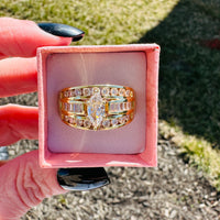 Victoria Marquise Cut Stacked Ring-Gold