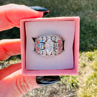 Victoria Marquise Cut Stacked Ring-Silver