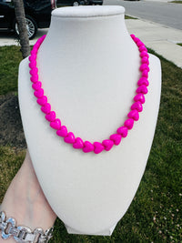 Pink Crush Heart Beaded Necklace
