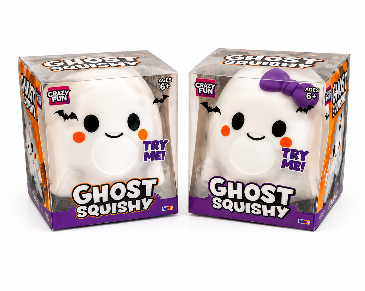Jumbo Boy & Girl Ghost Squishy – Oversized Halloween Sensory Squeeze Toy