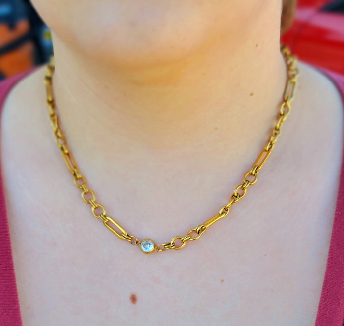 Celeste Waterproof Crystal Link Necklace
