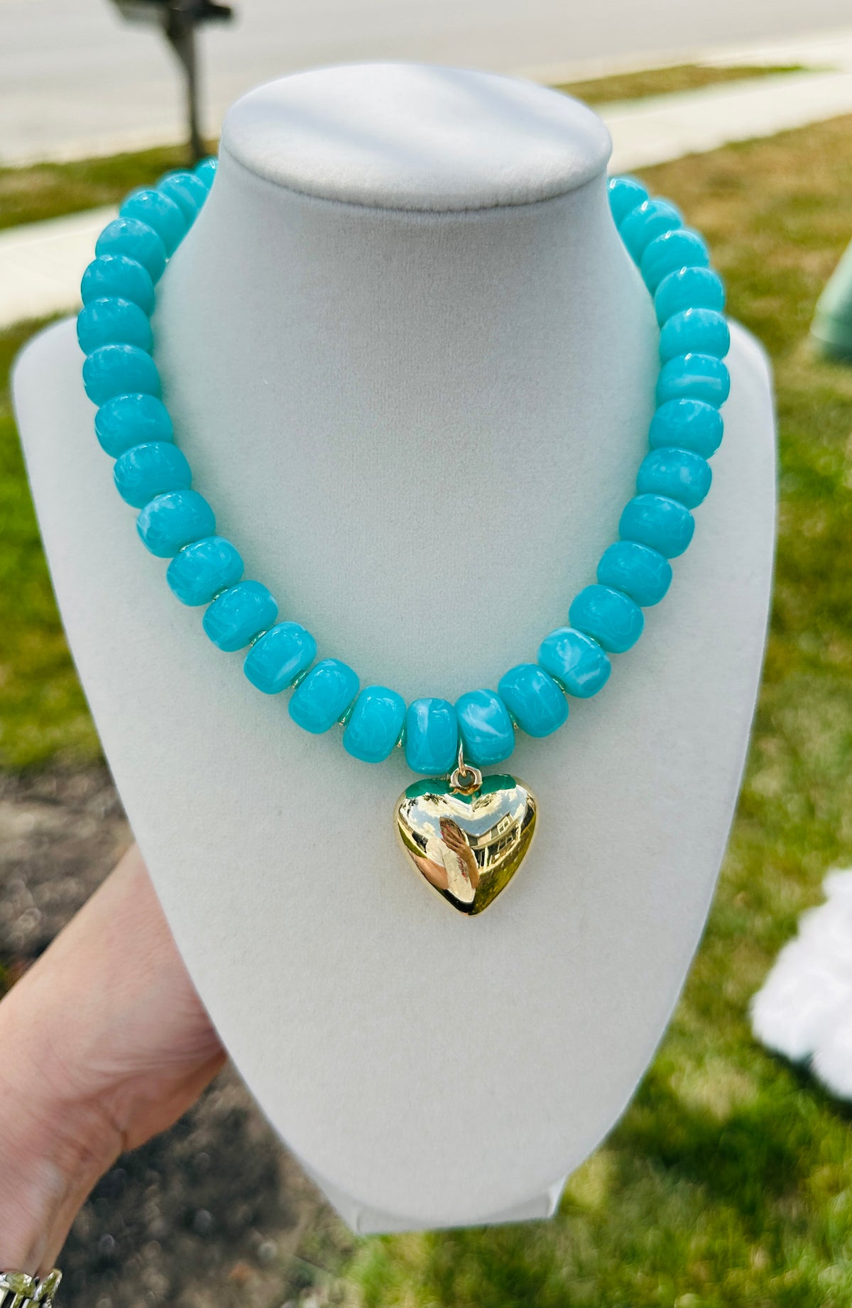 Caribbean Heart Beaded Necklace PREORDER