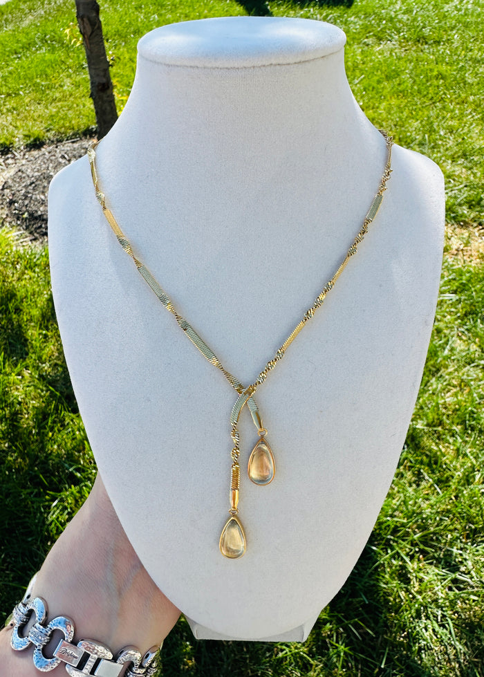 Sorelle Waterproof Double Teardrop Necklace