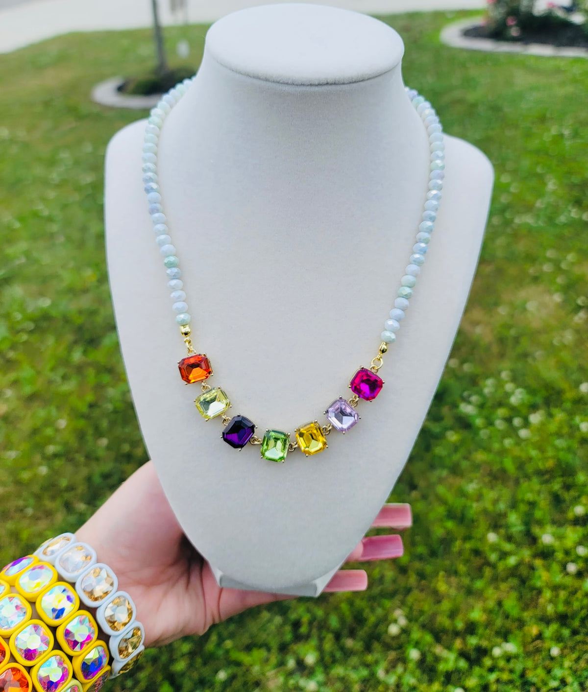 Rainbow Radiance Gemstone Necklace