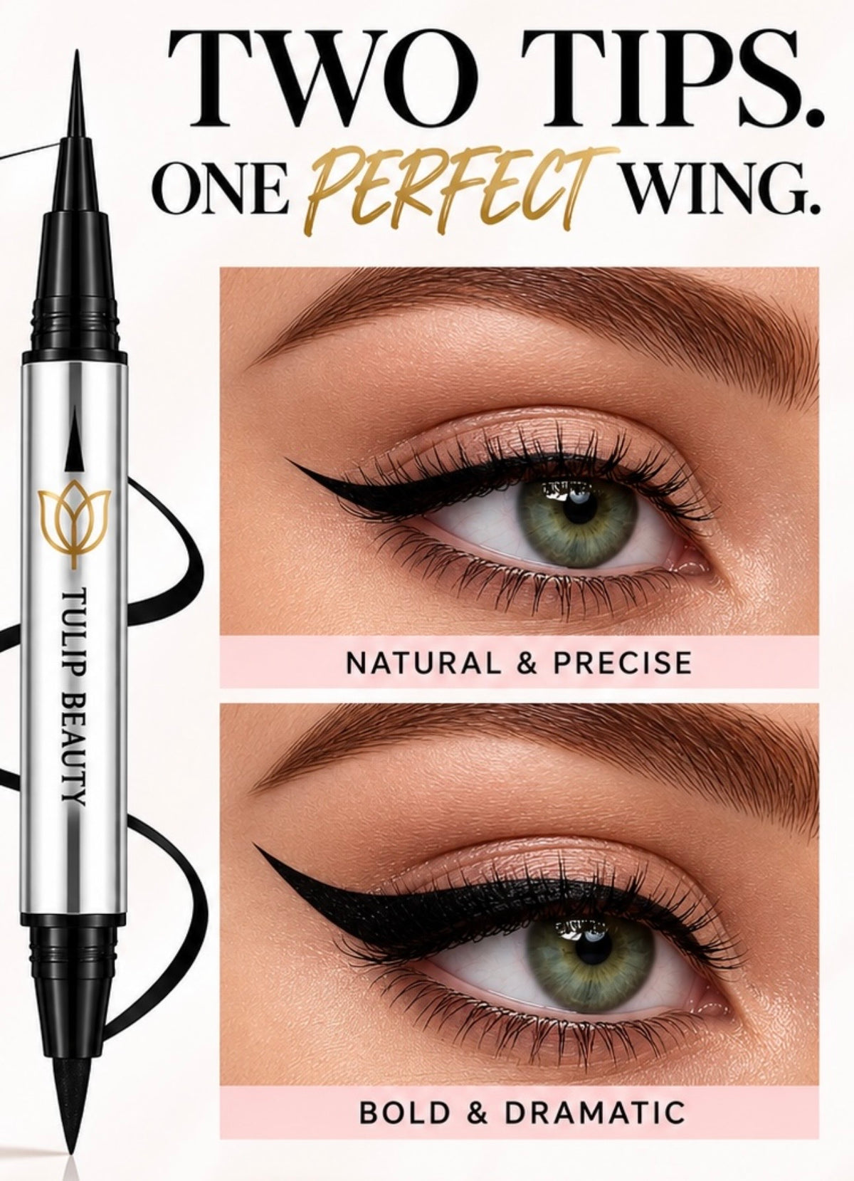Tulip Beauty 2-in-1 Waterproof Liquid Eyeliner | Cruelty-Free