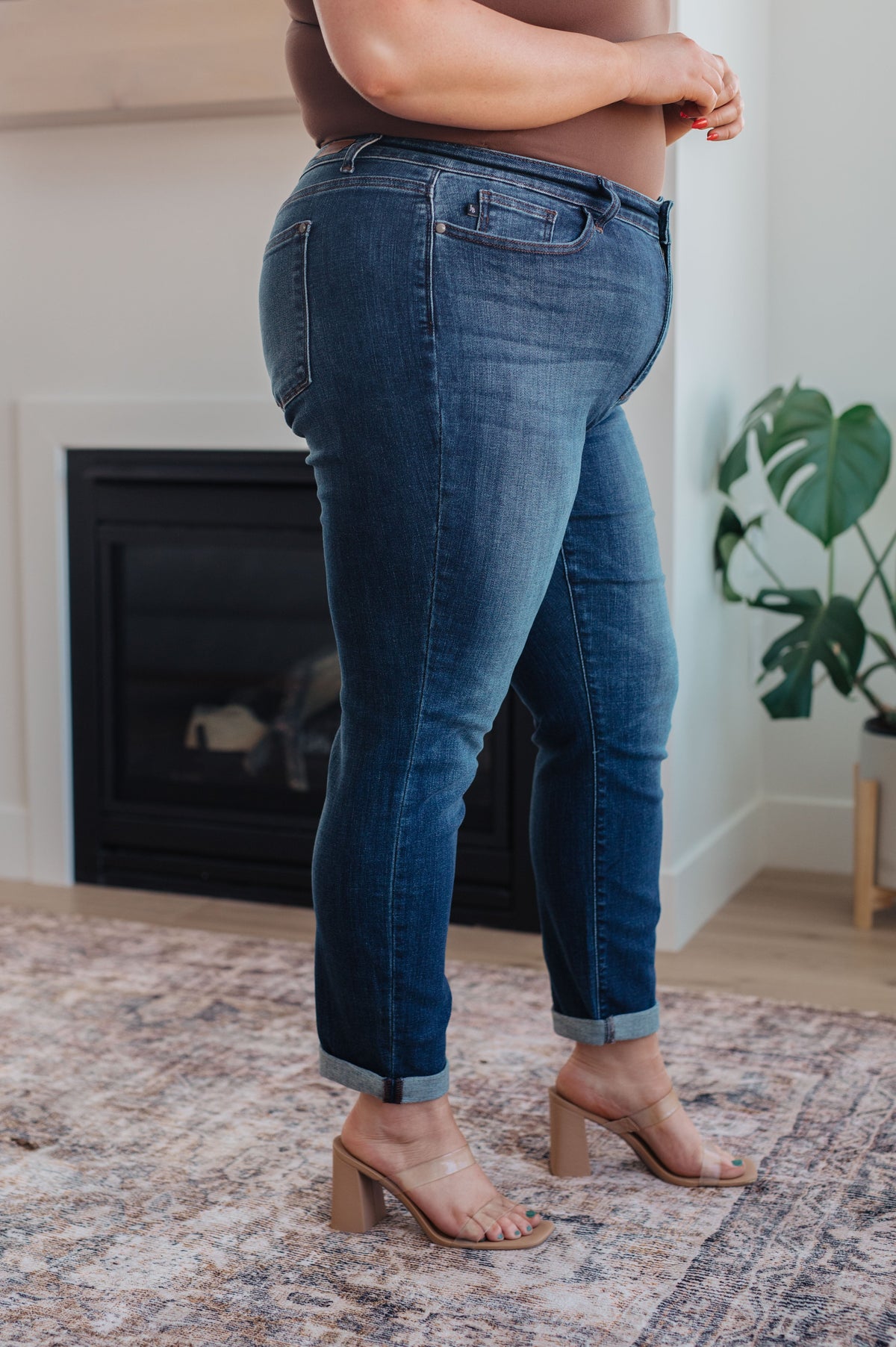 Judy Blue Amber Cuffed Slim Fit Dark Wash Jeans