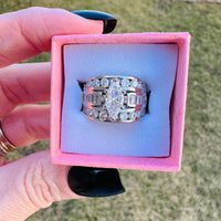 Victoria Marquise Cut Stacked Ring-Silver