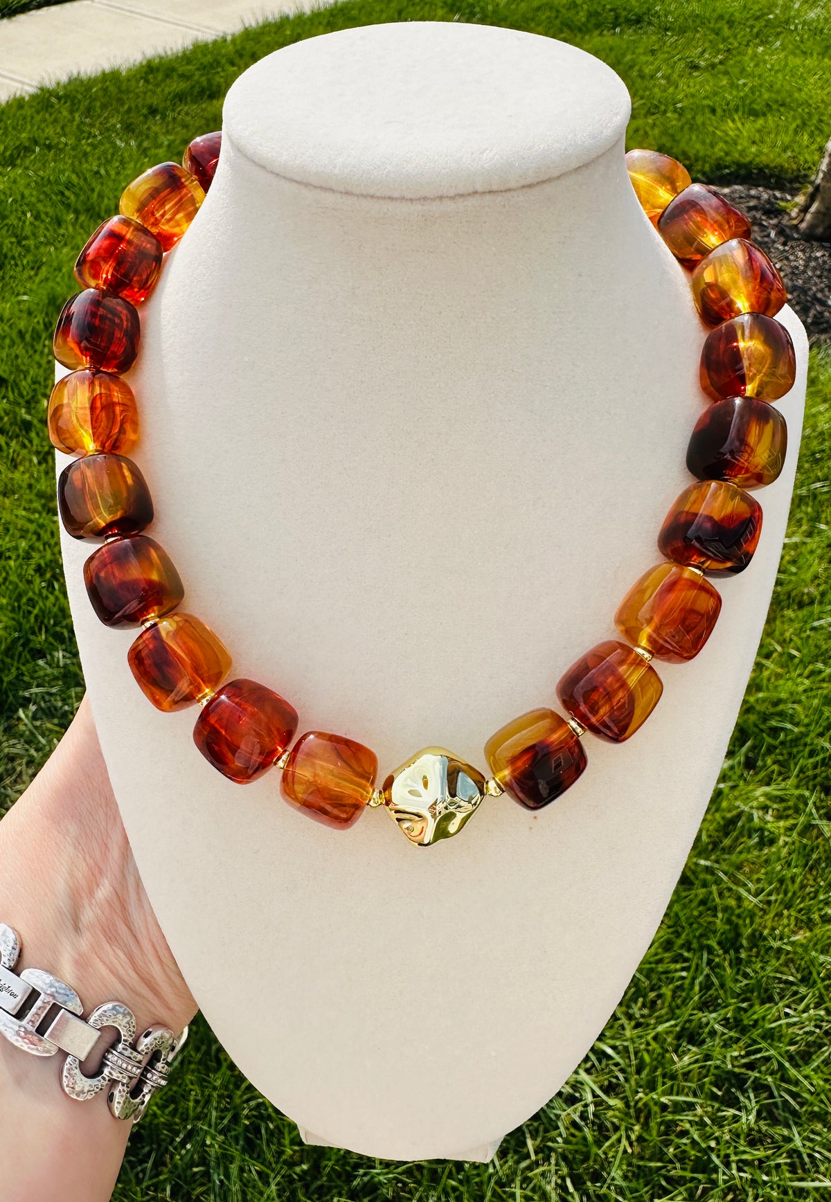 Golden Hour Tortoise Beaded Necklace