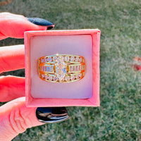 Victoria Marquise Cut Stacked Ring-Gold