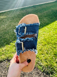 Laken Double Buckle Adjustable Comfort Sandal-4 Colors