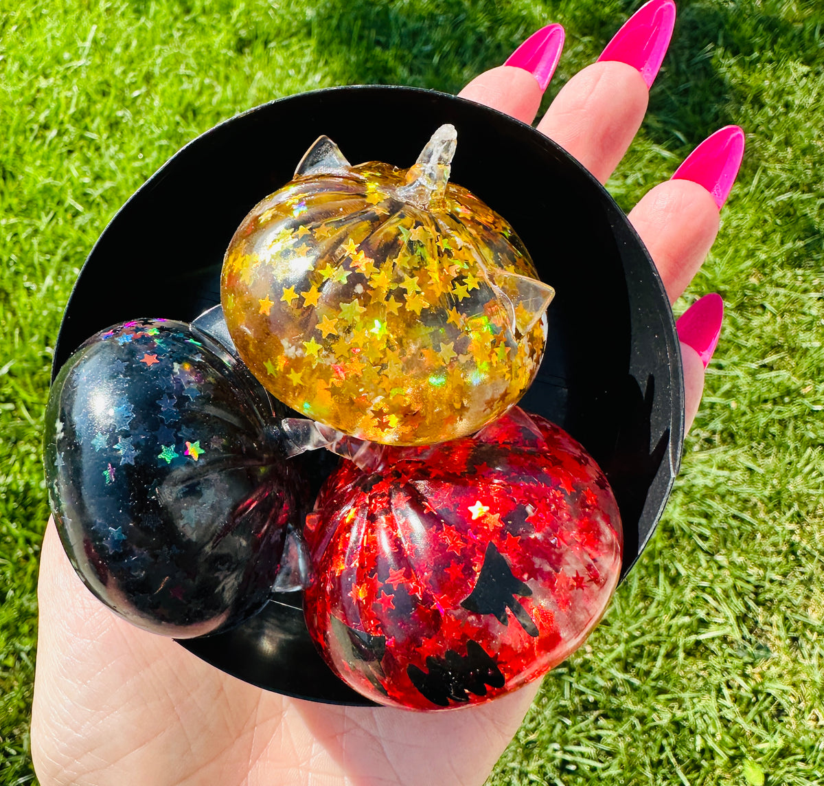 Mystery Unicorn Jack-O’-Lantern Dumpling Squishies | 3-Piece Slow-Rise Maltose Halloween Set