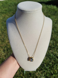 Valencia Waterproof Emerald Cut Crystal Necklace
