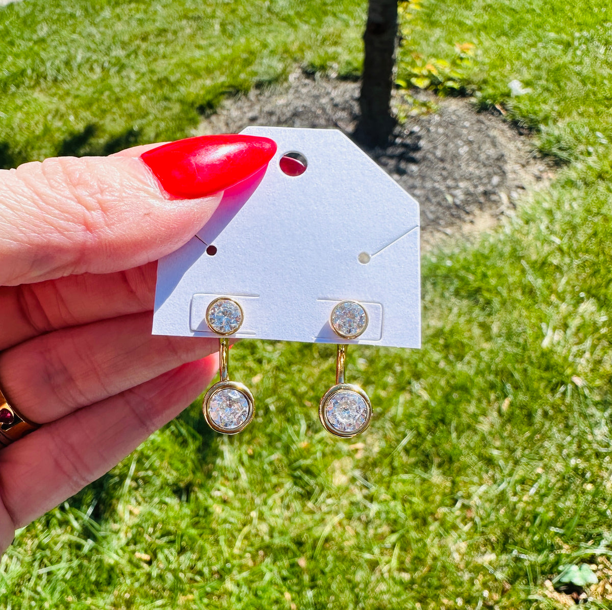 Celeste Crystal Ear Jacket Earrings-Silver