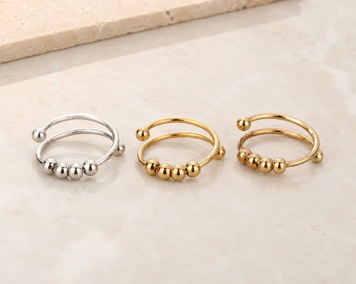 The Calm Current Waterproof Adjustable Anxiety Fidget Ring