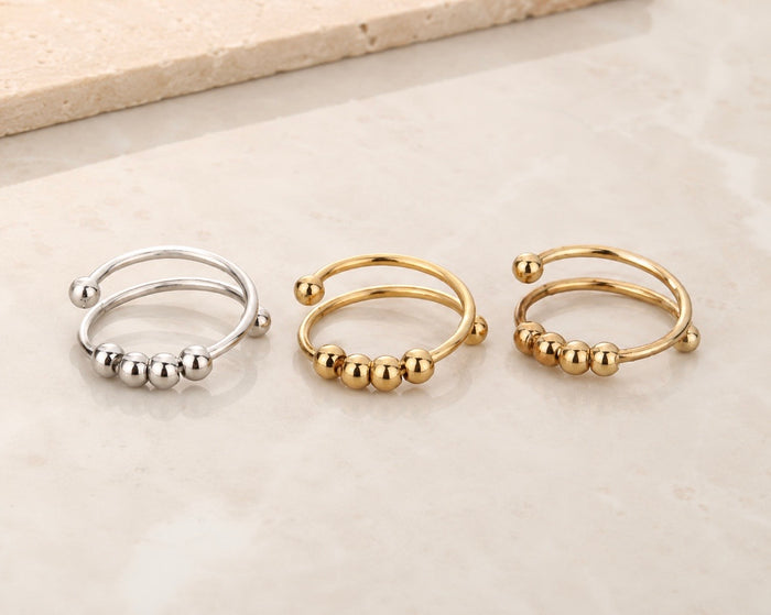 The Calm Current Waterproof Adjustable Anxiety Fidget Ring