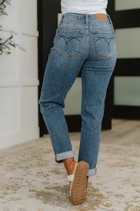 Judy Blue Colette Mid Rise Boyfriend Classic Cuffed