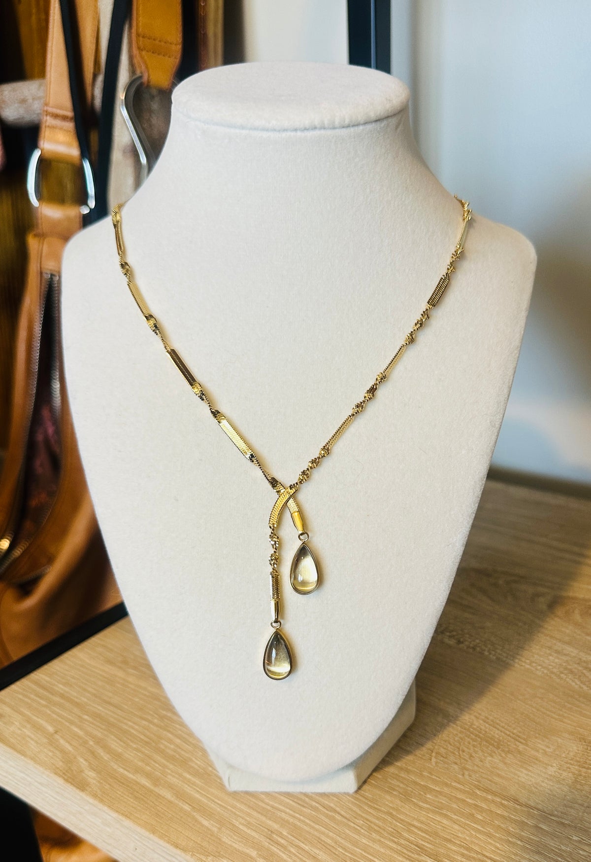 Sorelle Waterproof Double Teardrop Necklace