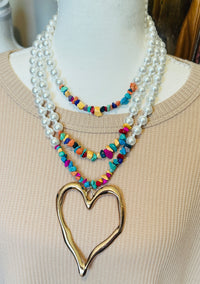 Color Crush Layered Heart Necklace