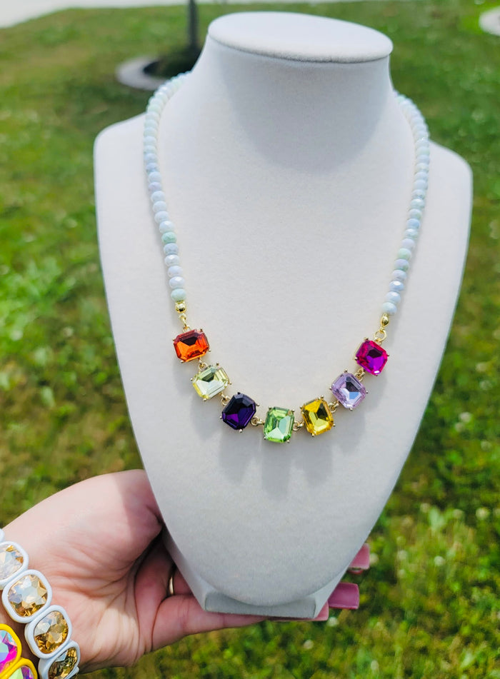 Rainbow Radiance Gemstone Necklace