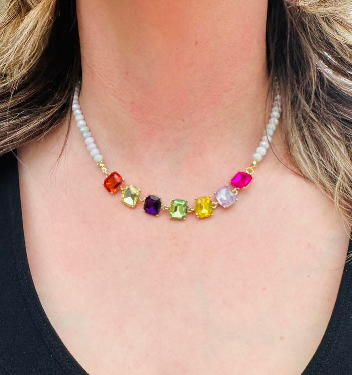 Rainbow Radiance Gemstone Necklace