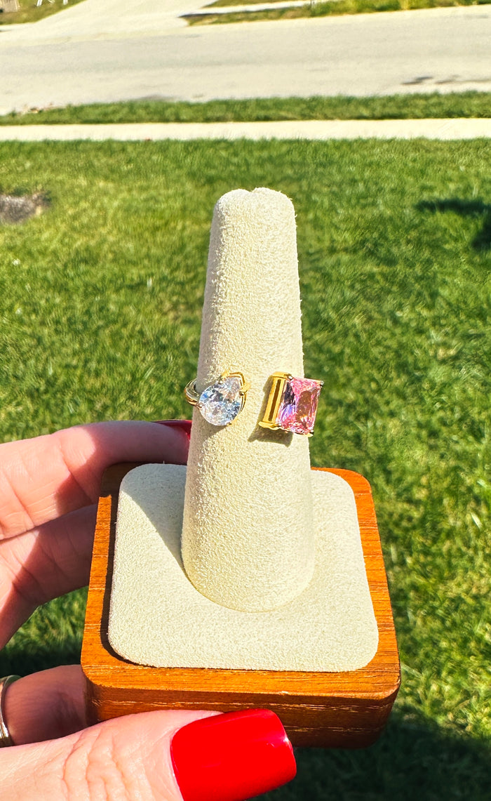 Rosalie Luxe Waterproof Pink Crystal Ring