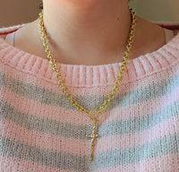 Faithful Waterproof Cross Toggle Necklace