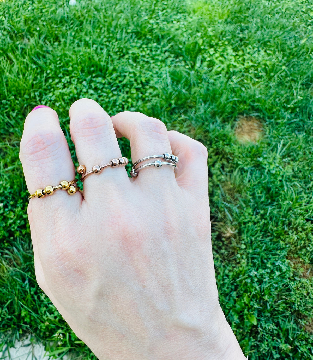 The Calm Current Waterproof Adjustable Anxiety Fidget Ring