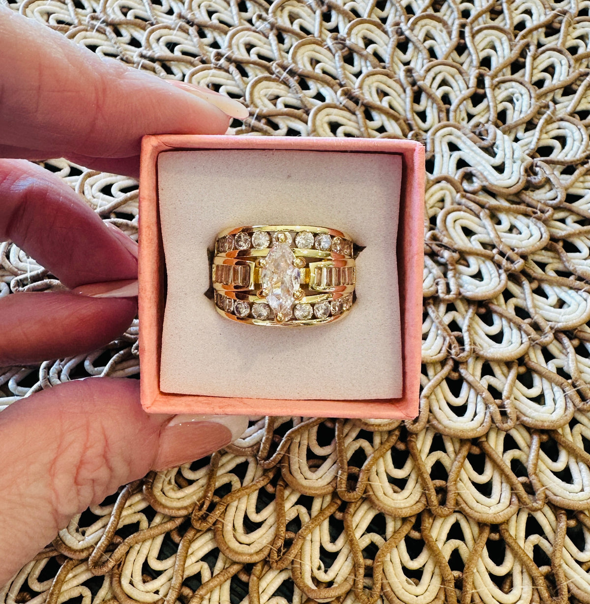 Victoria Marquise Cut Stacked Ring-Gold