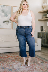 Judy Blue Hayes High Rise Wide Leg Crop Jeans