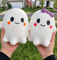 Jumbo Boy & Girl Ghost Squishy – Oversized Halloween Sensory Squeeze Toy