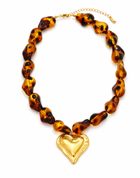 Leopard Luxe Heart Statement Necklace PREORDER