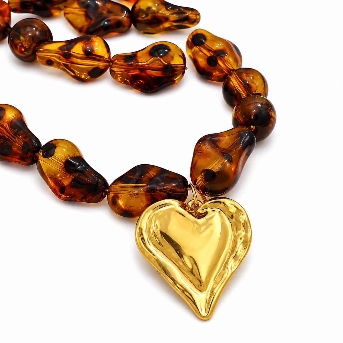 Leopard Luxe Heart Statement Necklace PREORDER