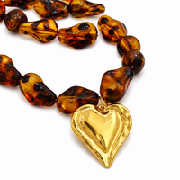 Leopard Luxe Heart Statement Necklace PREORDER