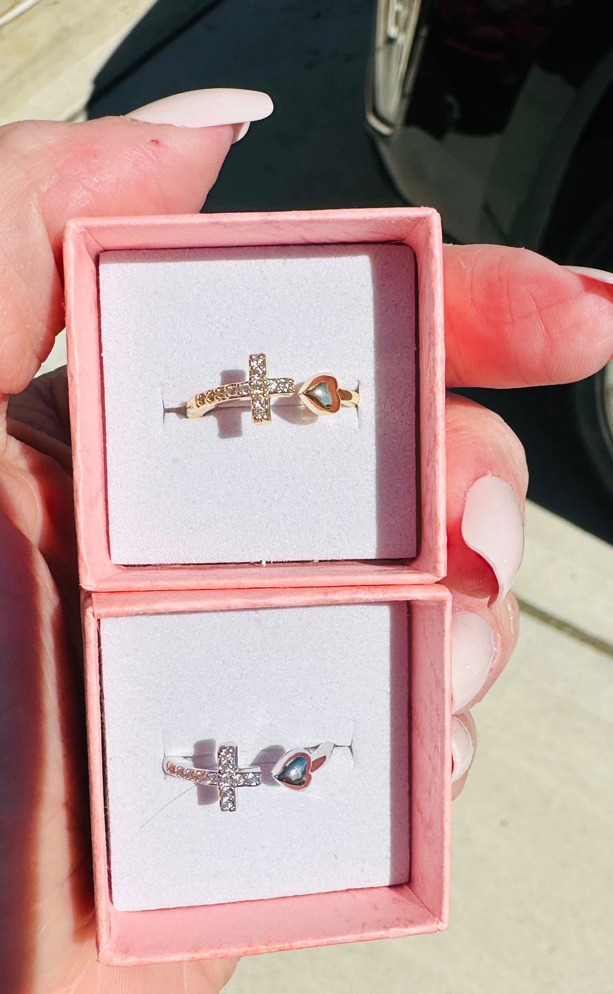 Faith & Love Cross Heart Ring