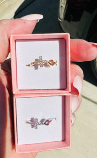 Faith & Love Cross Heart Ring