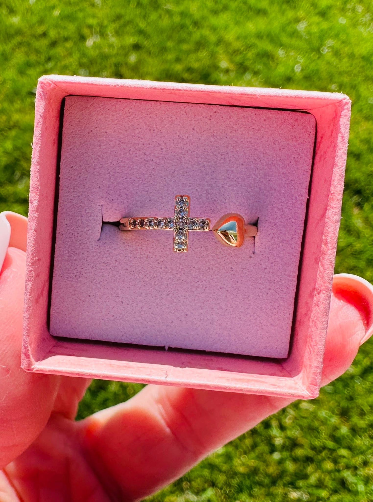 Faith & Love Cross Heart Ring