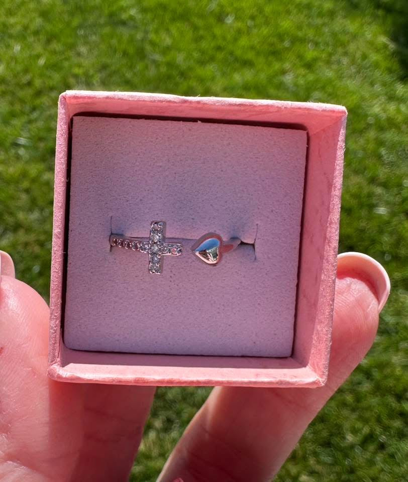 Faith & Love Cross Heart Ring