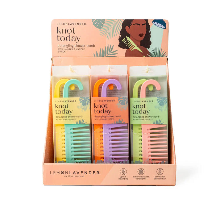 Lemon Lavender Knot Today Detangling Shower Comb – 2 Pack