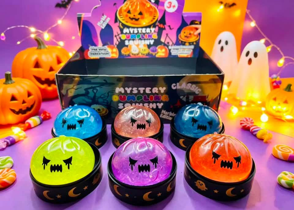 Glitter Gel Spooky Pumpkin Squishy | Mystery Color