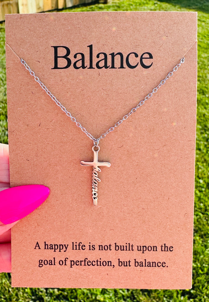 Waterproof Balance Cross Necklace